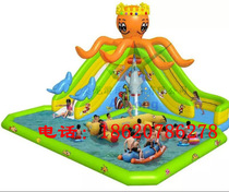 Inflatable octopus slide inflatable pool octopus combination slide mobile bracket octopus slide anime water world