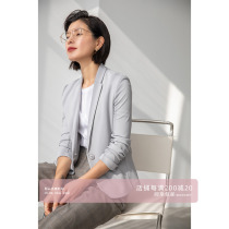 Sesame-Japanese and extremely simple elastic knit small suit jacket female single layer to fix a grain of professional casual temperament