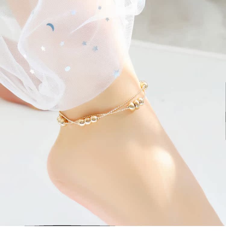 Phiên bản Hàn Quốc của vòng đeo tay may mắn cho bạn gái phụ nữ đơn giản phụ kiện sinh viên đơn giản tươi chân chuỗi trang sức gợi cảm Sen nữ hoang dã vòng đeo chân cho nữ
