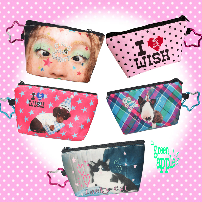 Oogreenapple Original Quirky Sweet-Cool Card Holder, Earphone Case, Ccd Storage Bag with Hook, Waterproof Coin Purse