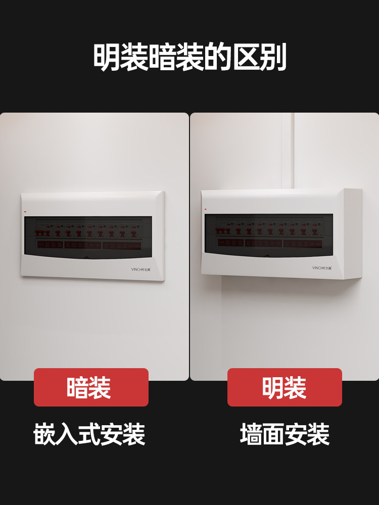 Complete Set of Distribution Boxes for Home Use, Suitable for Delixi 2P Circuit Breakers, Leakage Protectors, Strong Current Distribution Boxes, Power Boxes, and Switch Boxes