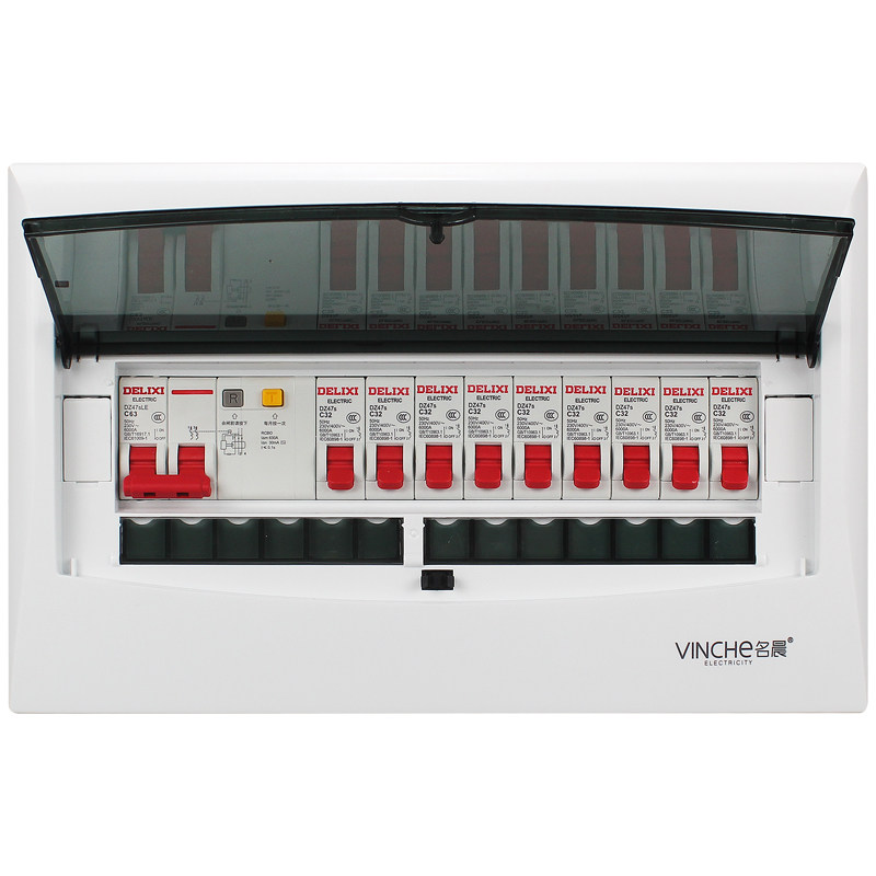 Concealed 13-Position Distribution Box Set Suitable for Delixi with Leakage Protection Circuit Breaker, Complete Set of 1P Strong Current Box