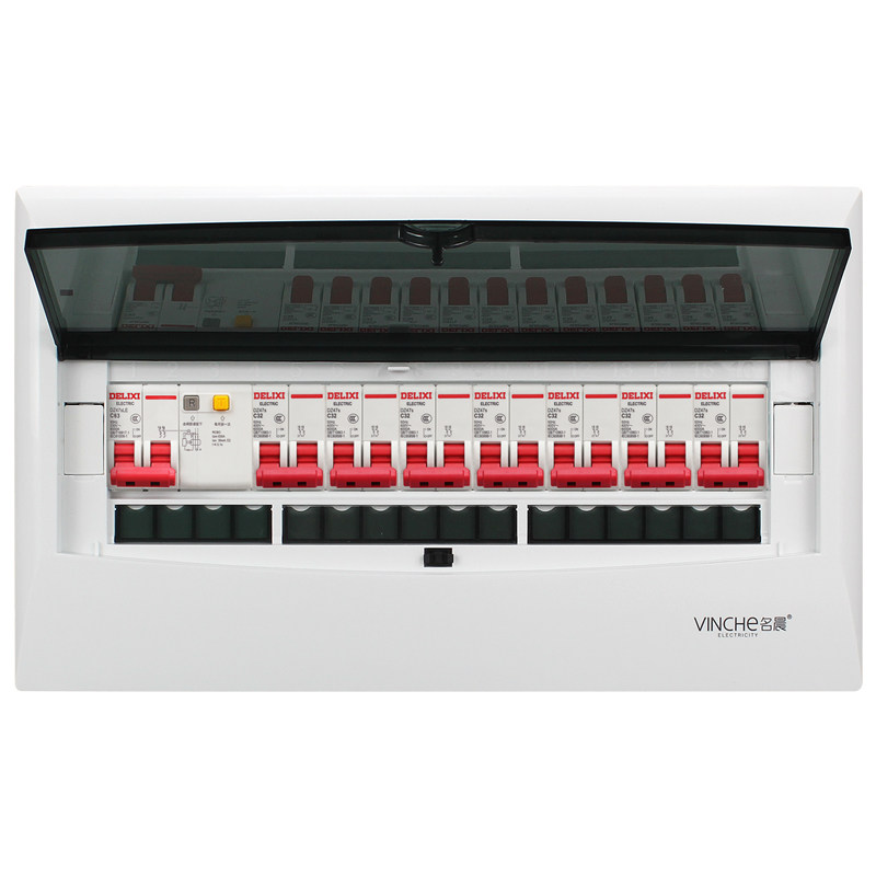 Concealed 18-Position Distribution Box Complete Set, Household Electrical Box Suitable for Delixi Leakage Circuit Breaker 2P Circuit Breaker Strong Current Box