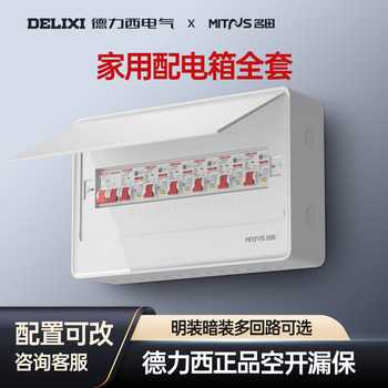 Household Distribution Box Complete Set Delixi 2P63A Circuit Breaker 32A Leakage Switch Protection Box Strong Current Box Meter Box