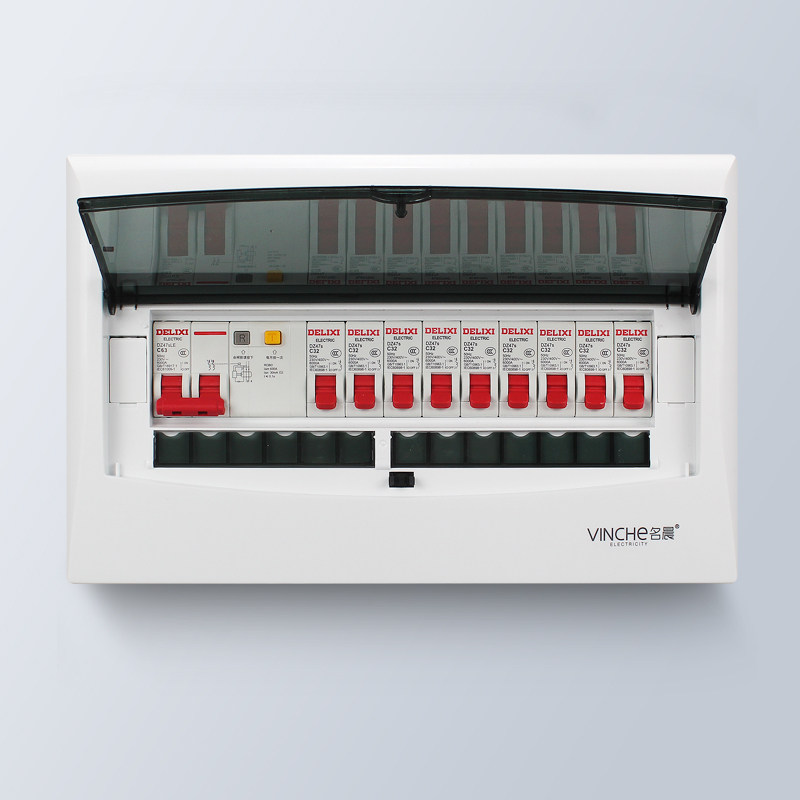 Concealed 13-Position Distribution Box Set Suitable for Delixi with Leakage Protection Circuit Breaker, Complete Set of 1P Strong Current Box