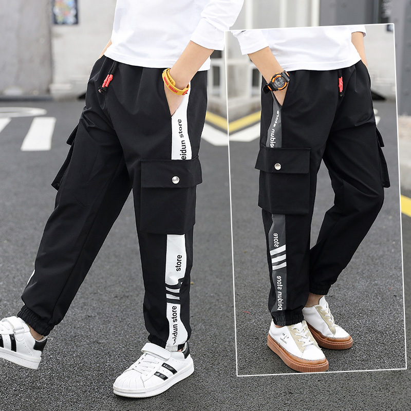  Boy pants autumn clothing 2022 new children's clothes CUHK children's sports children's trousers foreign handsome and artificial pants spring and autumn