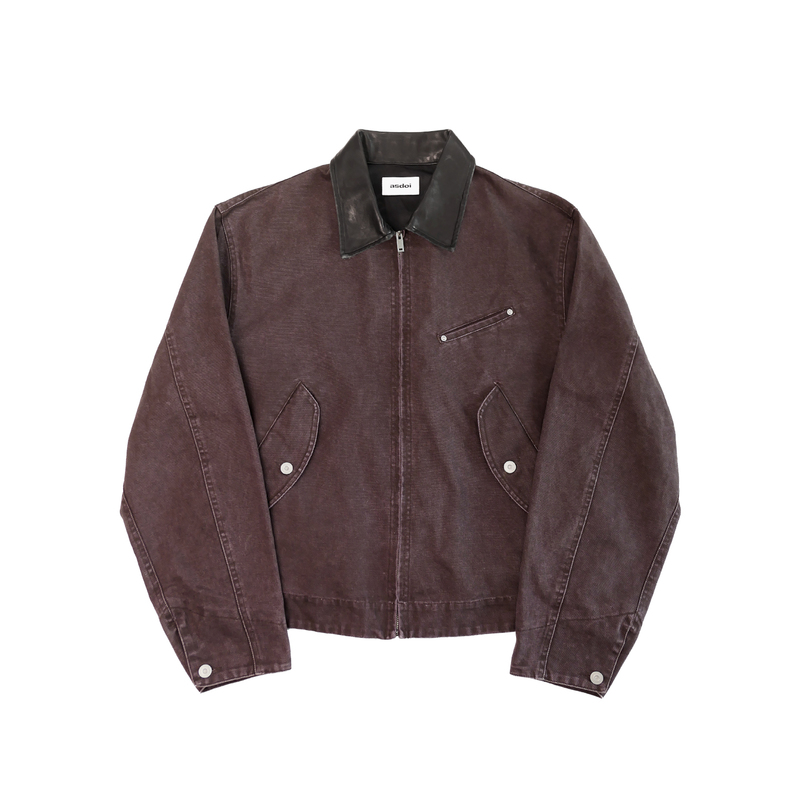 Asdoi Autumn and Winter Washed Vintage Lapel Old Money Style Barn Style Raspberry Brown Pearl Sailor Detroit Jacket Asdoi Autumn and Winter Washed Vintage Lapel Old Money Style Barn Style Raspberry Brown Pearl Sailor Detroit Jacket