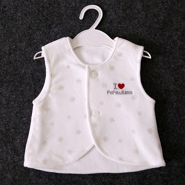 I love mom and dad newborn baby waistcoat baby winters warm pure cotton vest coral suede outside wearing kampon 0-1 years old
