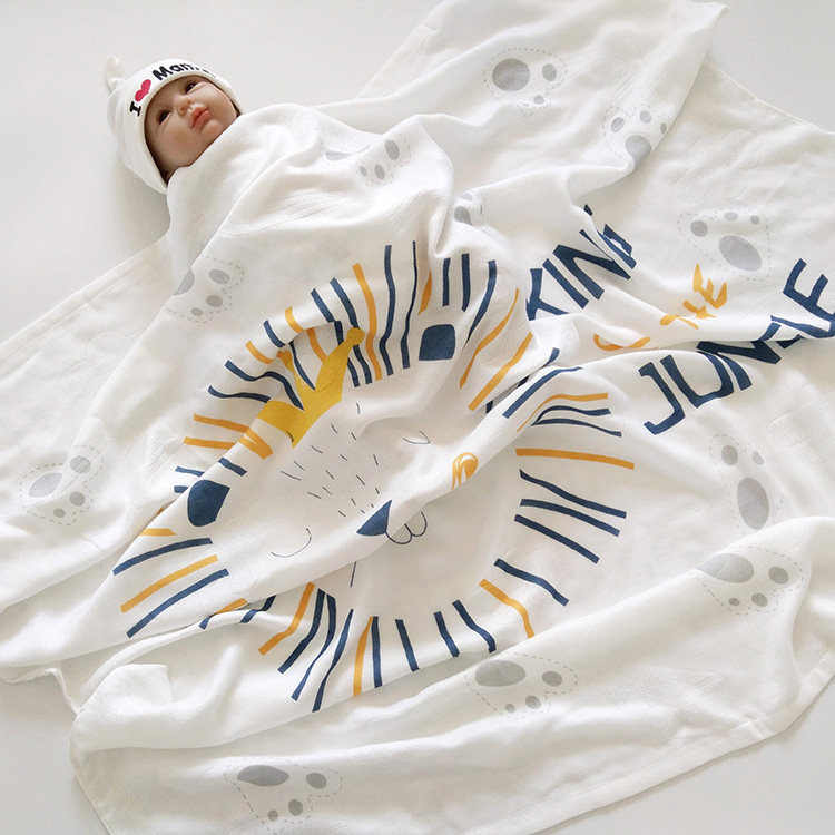 Baby summer thin ice silk bamboo fiber blanket Double-layer hug blanket Newborn baby air conditioning breathable cover quilt bath towel