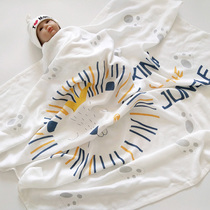 Baby summer thin ice silk bamboo fiber blanket Double-layer hug blanket Newborn baby air conditioning breathable cover quilt bath towel