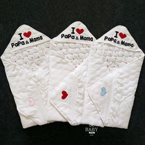 Newborn cotton hug quilt Newborn baby autumn and winter thickened embroidery warm quilt Baby multi-purpose blanket quilt