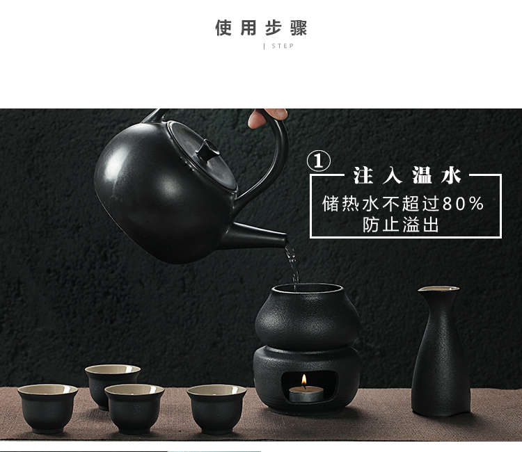 Bình gốm ấm rượu lẩu ủ rượu vang nến sưởi ấm ấm rượu vang tách ly một nửa catty rượu vang trắng bộ thủy tinh - Rượu vang ly uống rượu mạnh