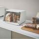 Japanese version square metal bread box household bamboo and wood bread box snacks organization and storage box