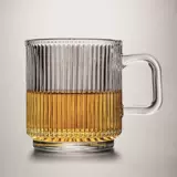 Стеклянная прозрачная чайная чашка для домашнего использования, креативный бокал, простой и элегантный дизайн, увеличенная толщина