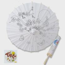 Childrens oil paper umbrella diy material handmade animation cartoon production small paper umbrella decoration mini paper painting small oil umbrella