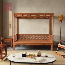 New Chinese style elm frame solid wood double bed Babu bed Ming and Qing antique wedding bed log thousands of work bed princess bed