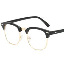 3016 retro flat glasses for men and women computer glasses trendy and versatile glasses frames with myopia frames finished products