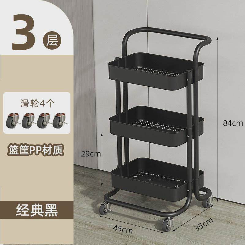 北欧可移动小推车厨房置物架宿舍书架落地多层卧室学生零食收纳架详情19