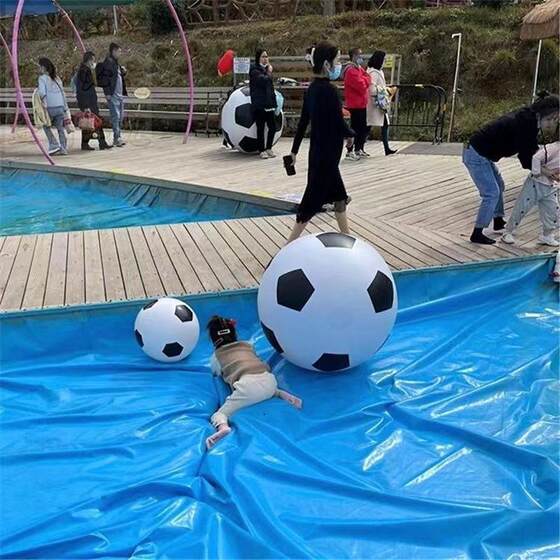 特大号充气彩色球儿童三气球户外运动足球戏水充气色球亲子沙滩球