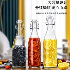 Пузырь бутылки 酒吧调酒果汁瓶糖油瓶密封瓶吧台泡酒瓶玻璃瓶分装卡扣瓶不漏酒