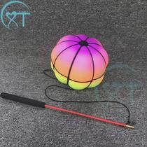 Lighted rainbow pumpkin ball childrens toy swing ball Internet celebrity childrens portable fitness hand throwing elastic slap ball