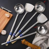 Rongmao frying spoon canteen cooking spoon stainless steel frying spoon large spoon thickened chefs long-handled spoon horse spoon soup spoon