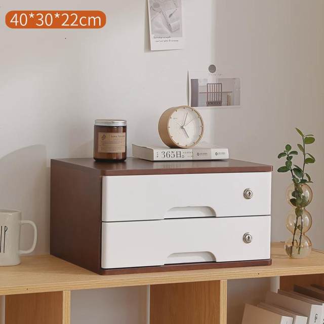 New solid wood with locks drawer storage cabinet wooden multi-functional small bedroom debris storage cabinet Japanese desktop