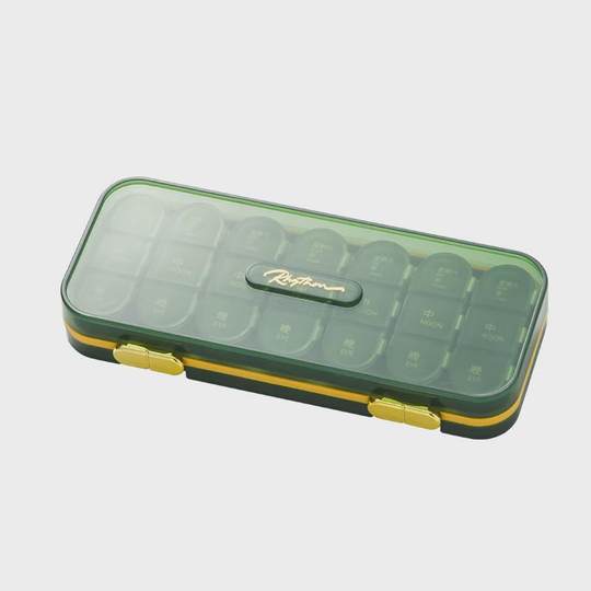 Pillendose im japanischen Stil, tragbare Medikamentenausgabebox für sieben Tage die Woche, Medikamentenbox für drei Mahlzeiten pro Tag, Medikamentenspender mit großem Fassungsvermögen