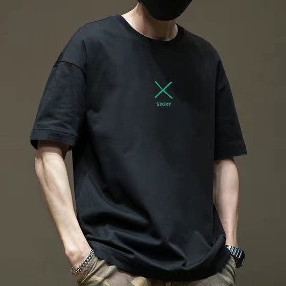 
Short-sleeved T-shirt men's trendy summer loose versatile clothes ins trendy men's inner bottom shirt