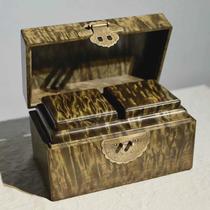 Golden nan dark wood green material cloud pattern jewelry box high-end exquisite collection wedding gift for the newlyweds