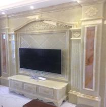 Imitation jade imitation marble TV background Roman columns TV cabinet living room sofa art three-dimensional carving