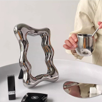 Irregular silver ice cube mirror decorative ornaments minimalist light luxury high-end entry hall tabletop abstract ornaments