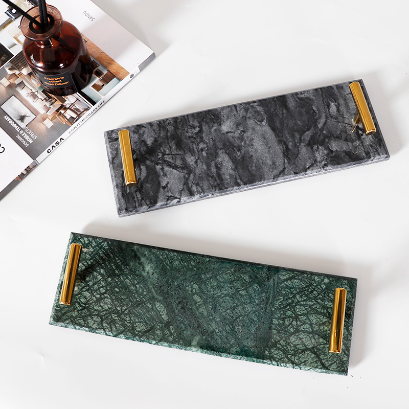 Nordic light luxury cup plate Marble Cosmetics jewelry Bathroom Wash storage tray shelf Home accessories