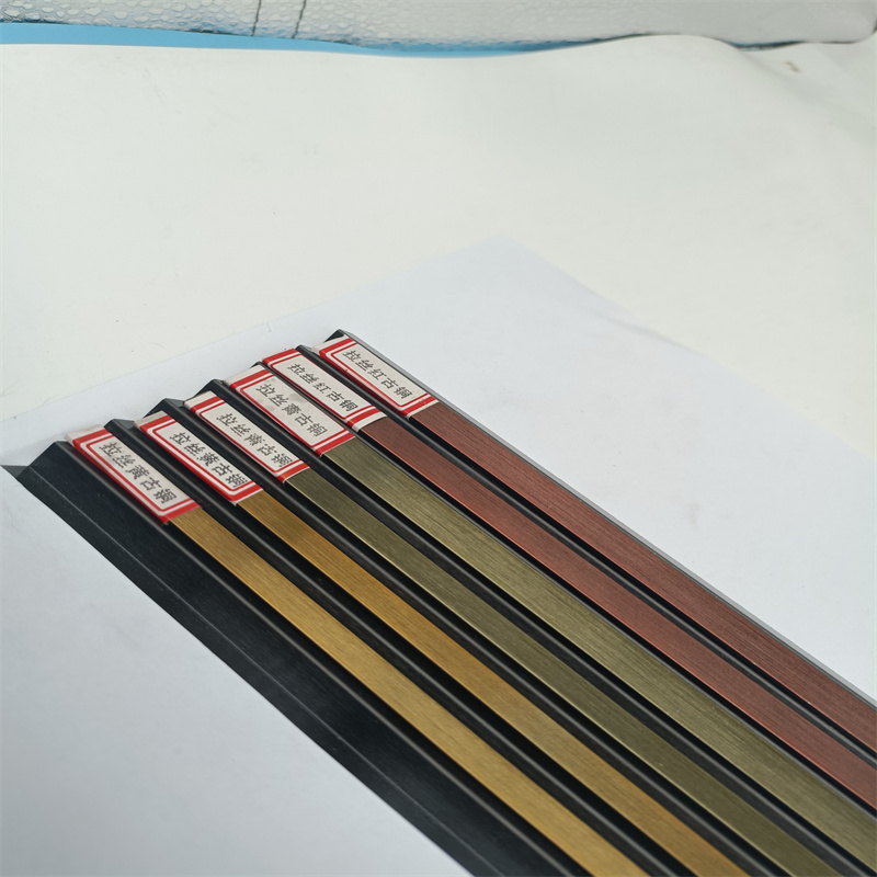 304 stainless steel solid titanium gold t type strip decorative line drawing red yellow gold bronze metal collection edge strip background wall-Taobao