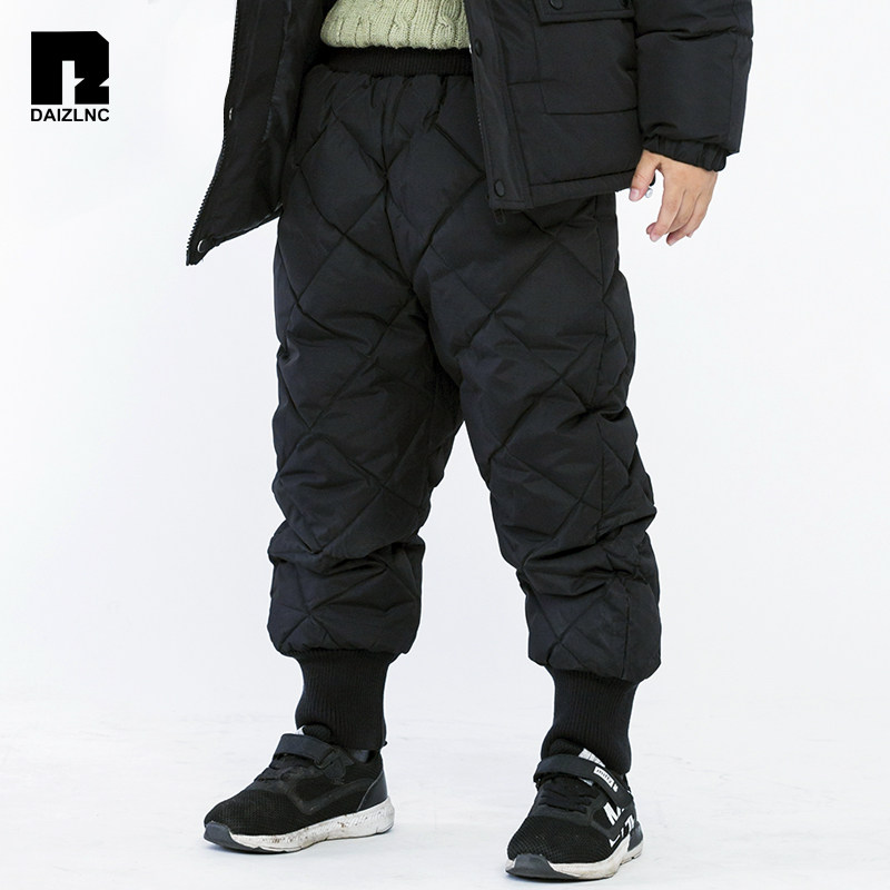 (Webster's)Dai Zi children's clothing Children's boy baby thickened trousers Drawstring feet wear down pants Down pants