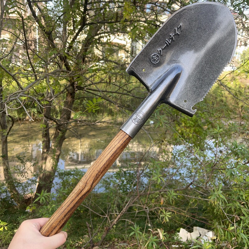 (Gold Label) Military Shovel Portable Self-Defense Outdoor Camping Fishing Shovel Iron Pickaxe Small Car-Mounted Shovel