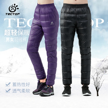 TECHCTOP Exploring Outdoor Warm Pants Ultra Light Male And Female Down Couples Down Pants White Duck Suede Anti Splash Water