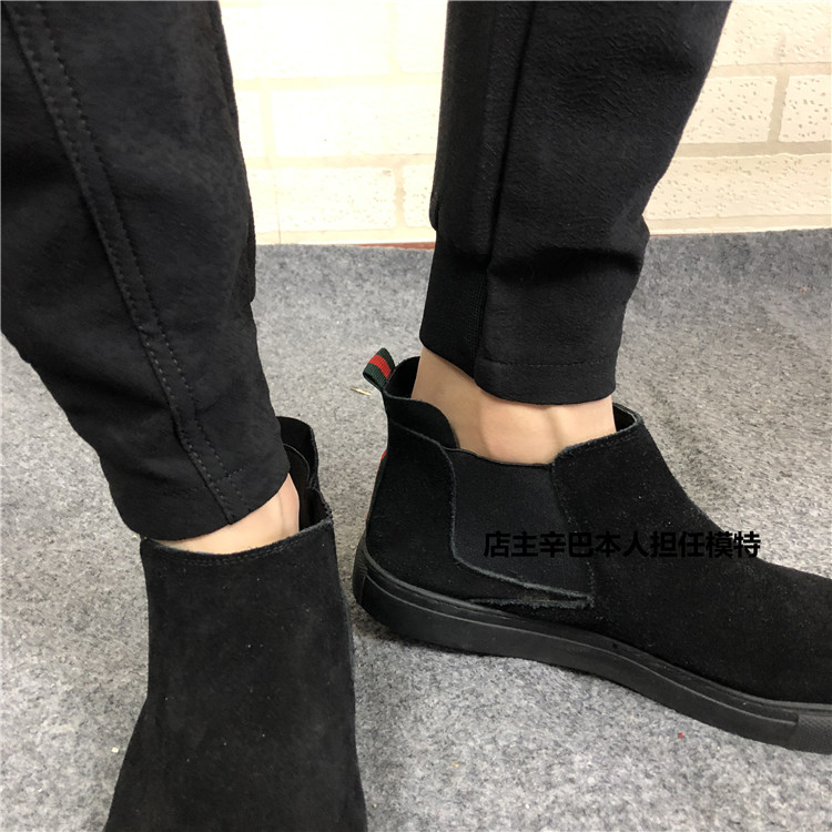 Tinh thần xã hội anh chàng quần đen giản dị chân quần căng quần mùa thu và mùa đông người mẫu quần mỏng nam triều quần âu nam