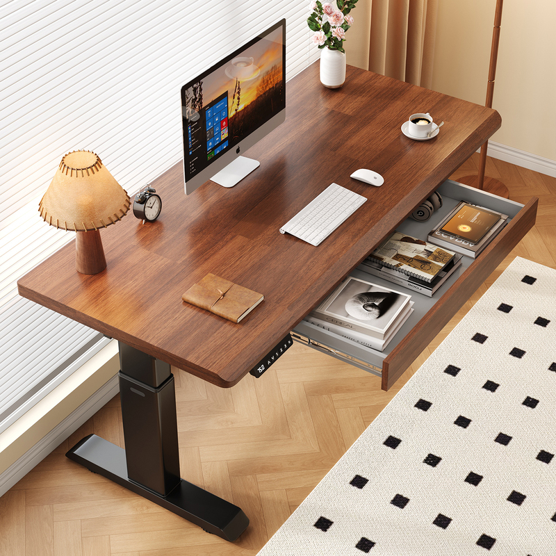 Rubber Wood Electric Lift Table with Drawer Study Desk Student Home Computer Desk Desktop Simple Office Desk Rubber Wood Electric Lift Table with Drawer Study Desk Student Home Computer Desk Desktop Simple Office Desk