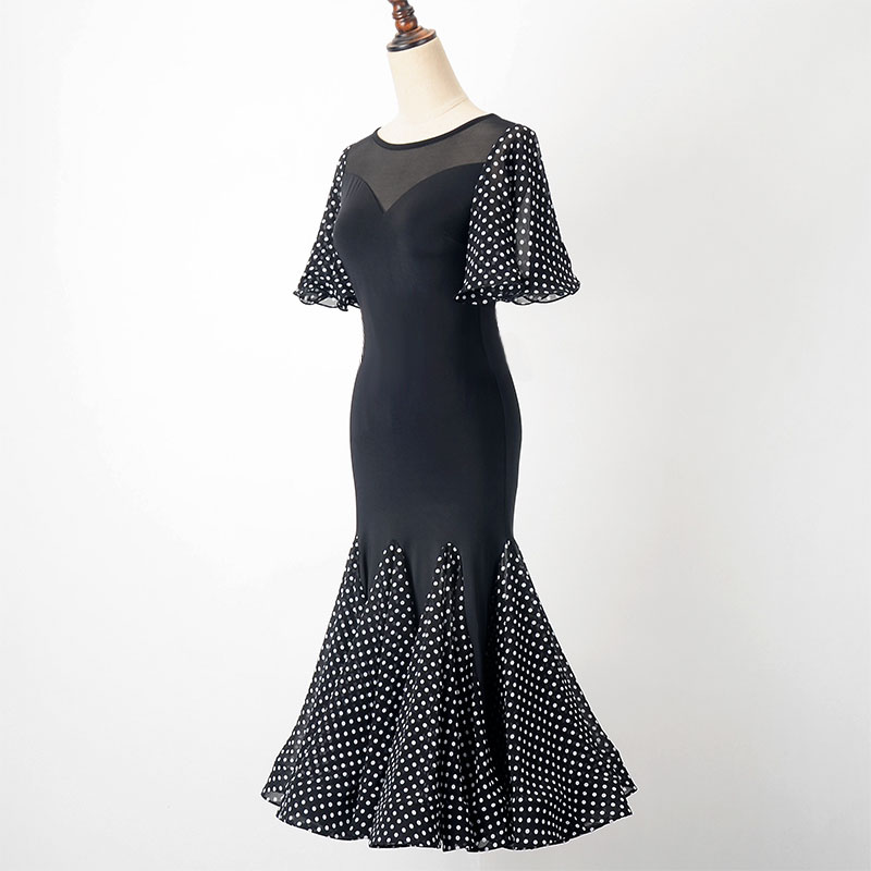 Exotic Dance National Standard New Small Horn Short Sleeve Bag Short Short Exercise Short Show Show Show Show - Modern Wear W2022