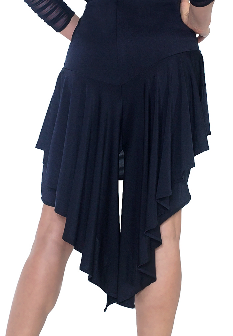 Exotic Dance Brands Hot Sell Rear Open Fork Wrap Glutes Latin Dance Performance Exercises Half Body Skirt S15003