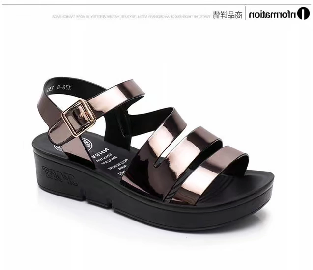 Dép nữ mùa hè 2019 mới dày đáy muffin phẳng sandal khóa từ với giày đi biển nữ - Giày thể thao / sandles