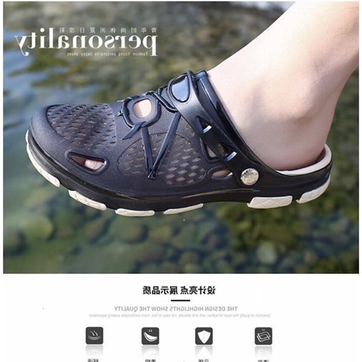 Dép mùa hè mới lỗ giày nam giày đi biển thông thường Phiên bản Hàn Quốc của dép thoáng khí chống trượt nam nửa dép - Giày thể thao / sandles dep quai hau