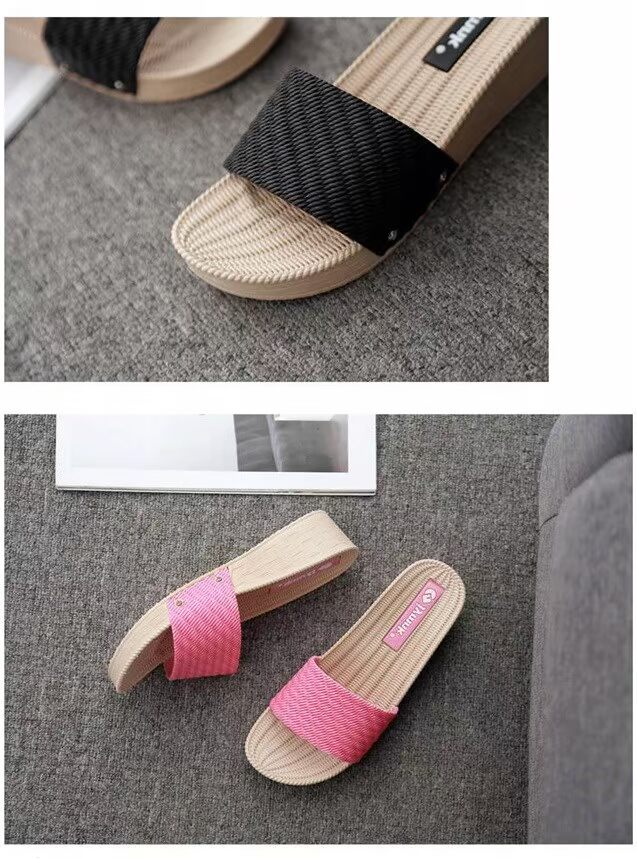 Giày cao gót nữ mùa hè 2019 ngoài biển mang nêm với một đôi sandal đế xuồng đế dày màu đỏ - Giày thể thao / sandles dép quai hậu nữ