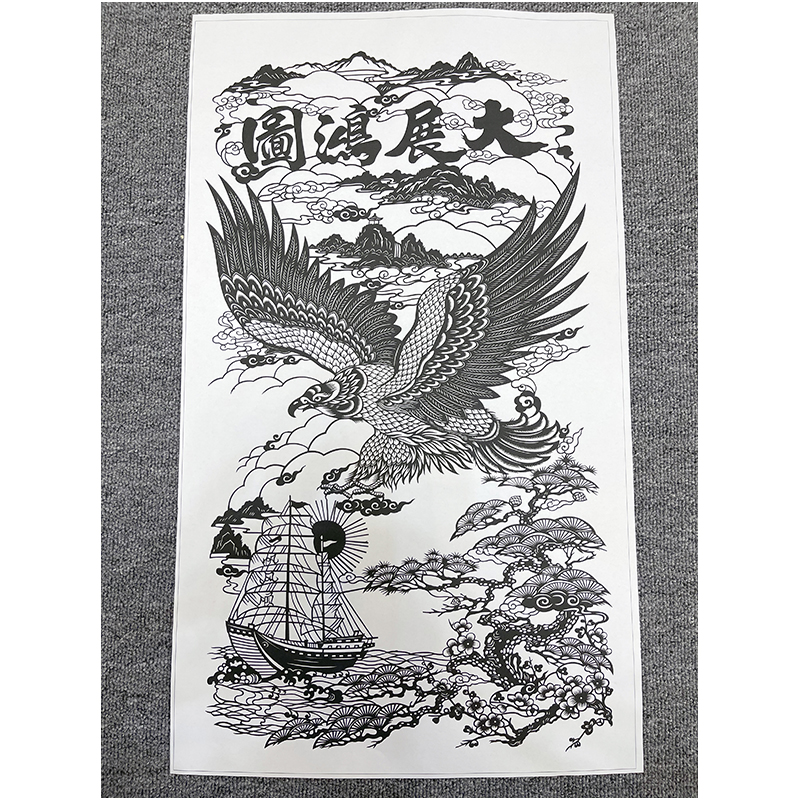 传统与现代交融的创意窗花: 中国风剪纸与青花瓷元素的完美碰撞