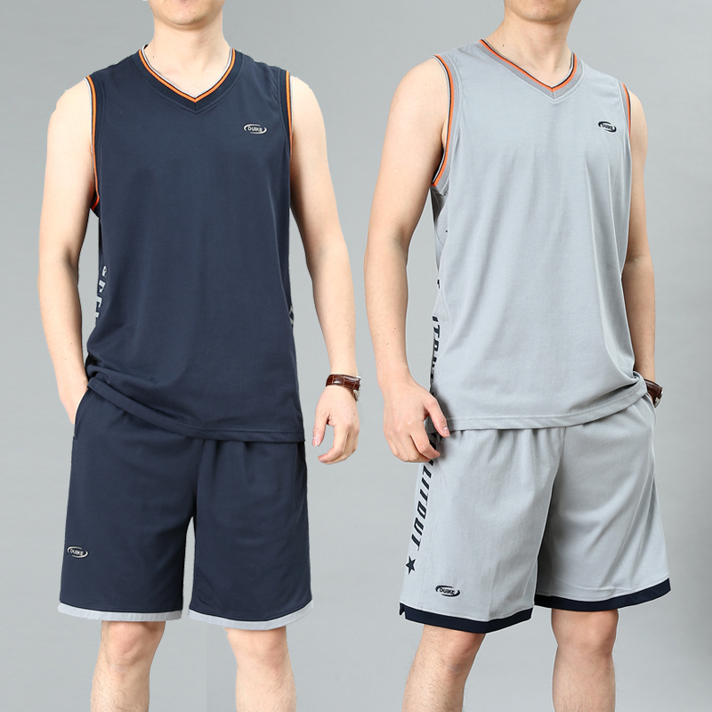 Pajamas for Men, Summer Vest, Shorts, Thin, Plus Size, Basketball Uniform, Can Be Worn Outside, Sleeveless Home Wear, Sports Suit