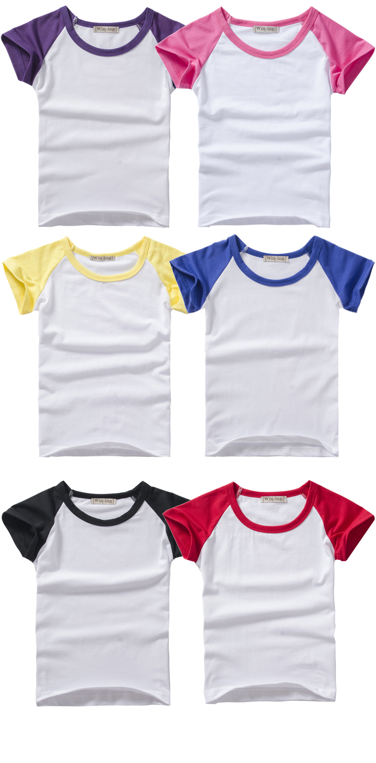 Tshirt de sport Universal enfants WIN-ING Enfants raglan col rond t-shirt blanc en gros coton lycra transfert thermique spécial ing-gagnant Purple Rose Rouge Jaune Bleu Noir - Ref 463869 Image 10