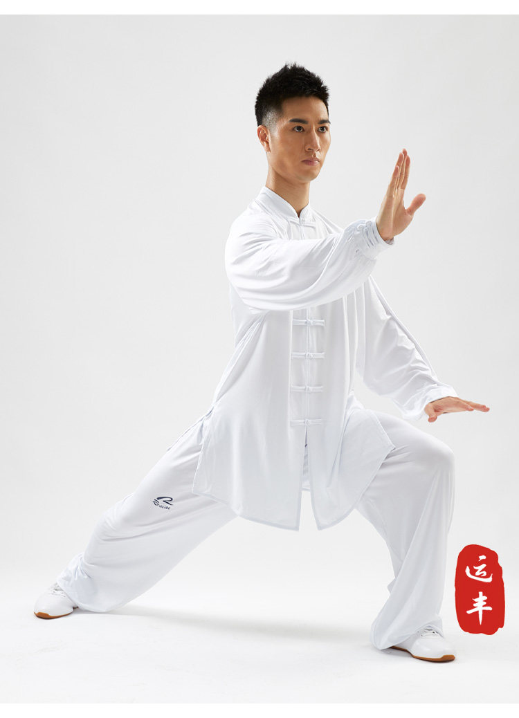 форма для Тай-Чи 运丰高端吸湿排汗千羽丝太极服女夏季训练表演服男武术练功晨练服 Realax