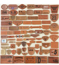 Leather badge cloth patch patch patch T-shirt badge down jacket denim decoration hole patch brown leather