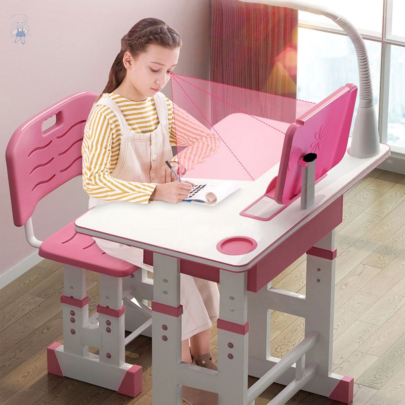 (Widened and thickened) Childrens learning desk and chair can lift elementary school childrens writing desk and chair set Home writing desk